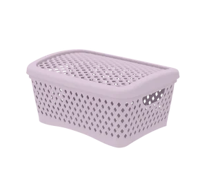 Альт-платс Корзинка с крышкой Ромбики S (255×190×120мм) (пепел розы) АП 456