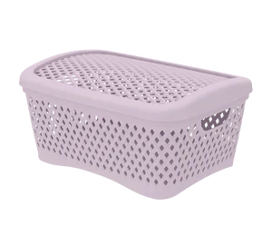 Альт-платс Корзинка с крышкой Ромбики M (295×220×140мм) (пепел розы) АП 458
