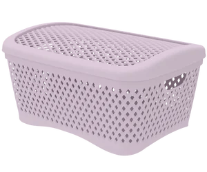 Альт-платс Корзинка с крышкой Ромбики L (340×250×170мм) (пепел розы) АП 460