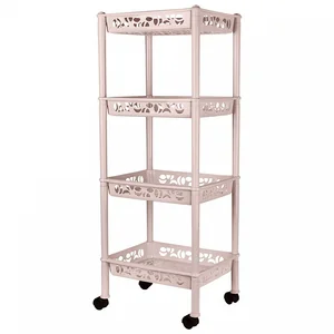 Delta Этажерка Keeplex Light на колесиках четырехсекционная малая прямоугольная 37х29х13,5 см KL282712005 бежевый топаз