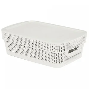 Delta Корзина для хранения Keeplex Ajur с крышкой 3 л, 28,1×18,5×8,9 см KL411111048 белое облако