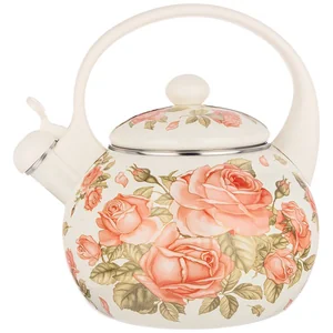 Lefard Чайник Agness Эмалированный Со Свистком, Серия Корейская Роза 2,2л, Индукционное Дно. 915-140