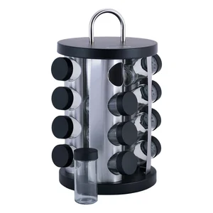 Kamille Набор ёмкостей для специй КМ-7043 (16 шт.) на круглой подставке