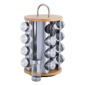 Kamille Набор ёмкостей для специй КМ-7044 (16 шт.) на круглой подставке