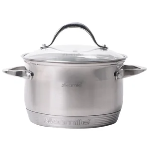 Kamille Кастрюля 2,9 л. из нержавеющей стали с крышкой KM-4718S (d18х11.5см) с 7-слойным дном