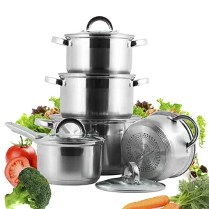 Kamille Набор посуды 10 предметов из нержавеющей стали КМ-5633S (ковш 1,8 л; кастрюли 1,8 л; 2,5 л; 3,8 л; 5,8 л)