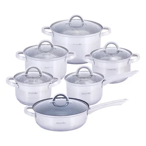 Kamille Набор посуды 12 предметов из нержавеющей стали КМ-5634S (кастрюли, ковш, сковорода)