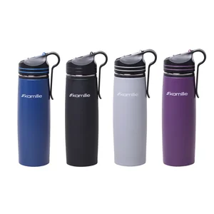 Kamille Термос-Бутылка спортивная 500 мл. KM-2058 из нержавеющей стали с трубочкой и клипсой