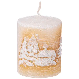 Lefard Свеча Bronco Столбик Домик Белая С Золотом 5,5*4,5 См. 315-338