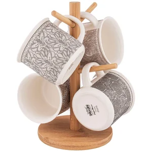 Lefard Набор Из 4 Кружек На Деревянной Подставке Break Time 410 Мл Микс 756-286