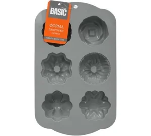MARMITON Силиконовая форма Basic цветочки, 6 ячеек, 29x17,5x3,5 см 500 17407