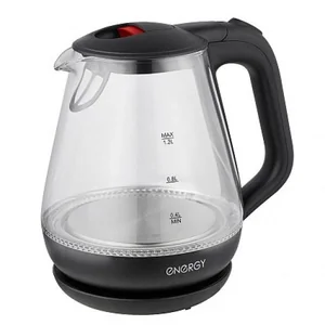 ENERGY Чайник E-205 (1,2 л) стекло, пластик цвет черный. 164143-SK