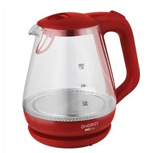 ENERGY Чайник E-205 (1,2 л) стекло, пластик цвет красный. 164144-SK