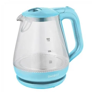 ENERGY Чайник E-205 (1,2 л) стекло, пластик цвет голубой 164145-SK