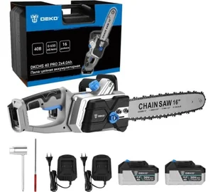 DEKO Пила цепная аккумуляторная в кейсе DKCHS 40 PRO, 2х20В, 2x4.0Ач, 2 з/у 063-4357