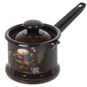 КМК Ковш 1л с крышк.с рис.(т,-коричн.) Арабика 90204-072/4 