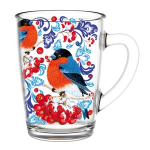 ДЕКОСТЕК Кружка для чая 300 мл 334-Д Снегири на рябине