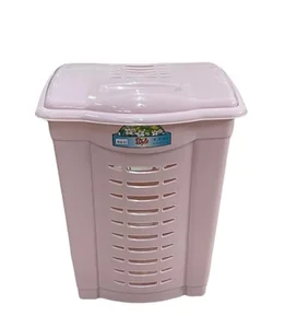 DD STYLE Корзина для белья 50 л. 05001 ПЕПЕЛЬНО/РОЗОВЫЙ