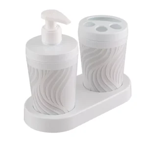 ПОЛИМЕРБЫТ Набор BREEZE для ванной комнаты 2 предмета на подставке 17100