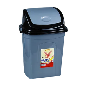 АР ПЛАСТ Ведро для мусора 12 л. 02031 СЕРЫЙ/ЧЕРНЫЙ