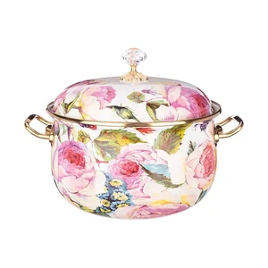 Lefard Кастрюля Эмалированная Agness С Крышкой, Серия Винтаж, 4,8л, Диаметр=22см 950-024