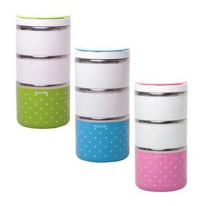 Kamille Ланч бокс тройной КМ-2104 круглый (3 емкости, объем 1480 мл.)