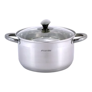 Kamille Кастрюля 5 л. из нержавеющей стали KM-4924 с черными ручками