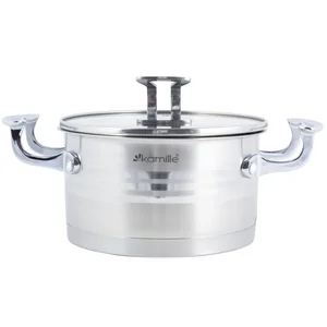 Kamille Кастрюля 2,4 л. из нержавеющей стали с крышкой KM-5854 (d18х10 см)