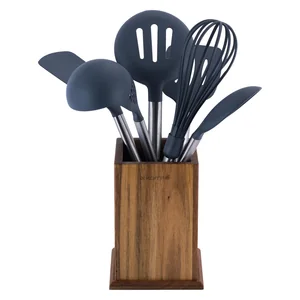 Kamille Набор кухонных принадлежностей 7 предметов KM-5034 из нейлона с бамбуковой подставкой