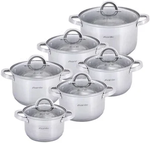 Kamille Набор кастрюль 12 предметов KM-5638S из нержавеющей стали