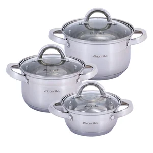 Kamille Набор кастрюль 6 предметов KM 5628S (1 л; 1,8 л; 2,5 л.) из нержавеющей стали