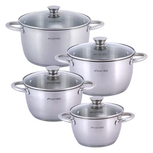 Kamille Набор кастрюль 8 предметов KM 4904 из нержавеющей стали (1,5 л; 2 л; 3 л; 5 л)