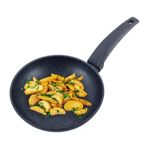 Kamille Сковорода 24 см. из кованного алюминия KM-4122 с антипригарным покрытием PTFE чёрный мрамор