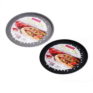 Kamille Форма для запекания пиццы с отверстиями KM 6019M (33 см) из углеродистой стали с мраморным покрытием