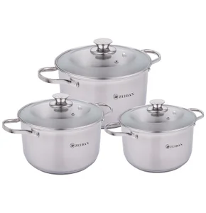 ZEIDAN Набор кастрюль 6пр. Z-50663 2,1л 3,0л 4,0л