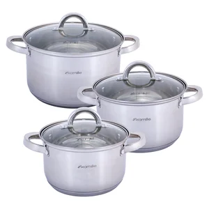 Kamille Набор кастрюль 6 предметов KM-5629S (2,5 л; 3,8 л; 6,5 л) из нержавеющей стали