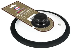 TIMA Крышка для сковороды d260мм. стеклянная с силиконовым ободком черная 4826BL