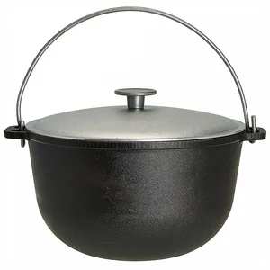 ГАРДАРИКА Казан чугунный походный 8 л с алюминиевой крышкой 280 мм Туризм 1508-6