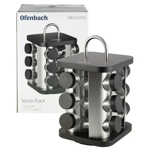 Kamille Набор ёмкостей для специй 12 шт. Ofenbach NB 101004 на квадратной подставке с ручкой