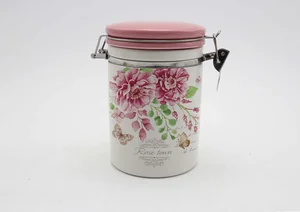 КОРАЛЛ Банка для сыпучих продуктов 850мл Дикая роза HC8600B-F66