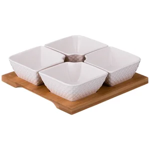 Lefard Менажница 4 Секции На Дерев.подставке Диаманд 17*17*5 См 359-376