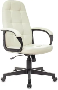 Бюрократ Кресло руководителя CH-002 слоновая кость OR-10 эко.кожа крестов. пластик