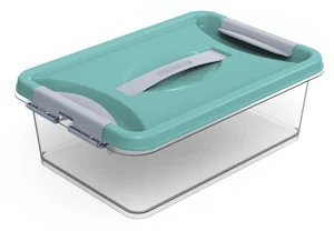 МАРТИКА Контейнер 6л КЛИК БИРЮЗОВЫЙ с ЗАЩЕЛКАМИ и РУЧКОЙ С272БИР 