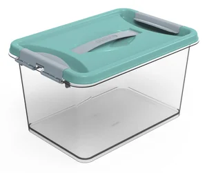 МАРТИКА Контейнер 10л КЛИК БИРЮЗОВЫЙ с ЗАЩЕЛКАМИ и РУЧКОЙ С274БИР