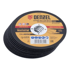 Denzel Круг отрезной по металлу, 125 х 1,0 х 22,2 мм, WA60TBF, в метал.банке, 10 шт. 737610