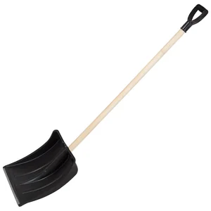 Mallony Лопата снег. пласт.380х365 (в сборе с оц. планкой, дер. чер. и V-пл.ручкой), Вьюга№3 (аналог006267). 183774-SK