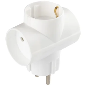 Mallony Тройник электрический ТС-3 Е Викей, 1 гн. с/з, 2 гн. б/з., 16А, ТС-3-1з, белый. 104954-SK