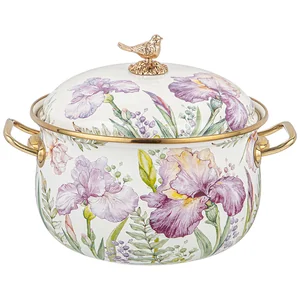 Lefard Кастрюля Эмалированная Agness С Крышкой, Серия Irises 4,8л, Диа.22см 950-582
