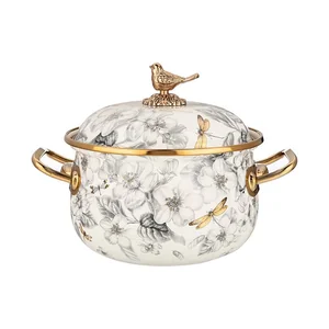 Lefard Кастрюля Эмалированная Agness С Крышкой, Серия Яблоневый Сад, 2,1л, Диа.16см. 950-521