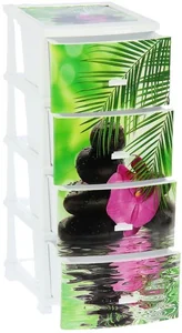 РОССПЛАСТ Комод 4 секции Орхидея белый РП-451